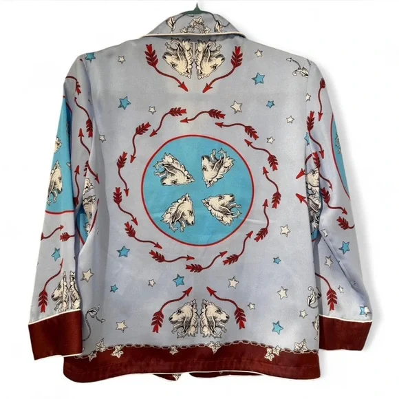 Sandro Blue Patterned Blazer - Picture 4 of 5